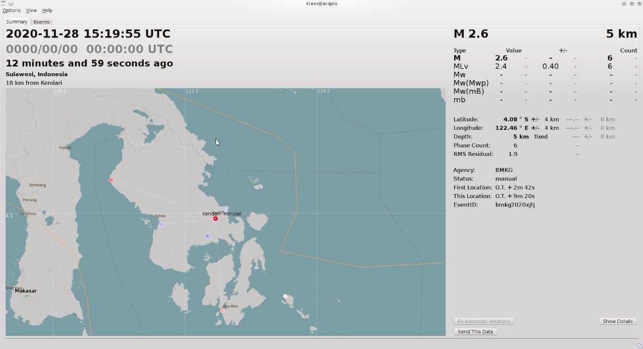 Gempa 2,6 Skala Richter Guncang Wilayah Konda Sabtu Malam Gempa 2,6 Skala Richter Guncang Wilayah Konda Sabtu Malam