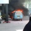 Satu Unit Mobil Angkot Terbakar di Depan SPBU Anggoeya