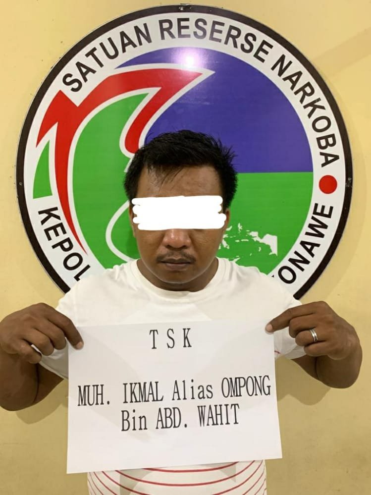 Terduga kepemilikan 6 saset sabu.