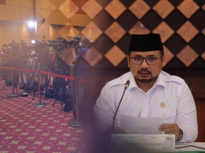Konferensi pers Menag RI terkait haji 2021. Foto: Kemenag RI.