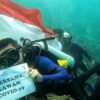 Semarak HUT RI, Merah Putih Dikibarkan di Bawah Laut Butur