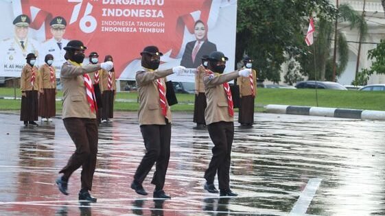 Upacara peringatan Hari Pramuka ke-60 tingkat Sultra.