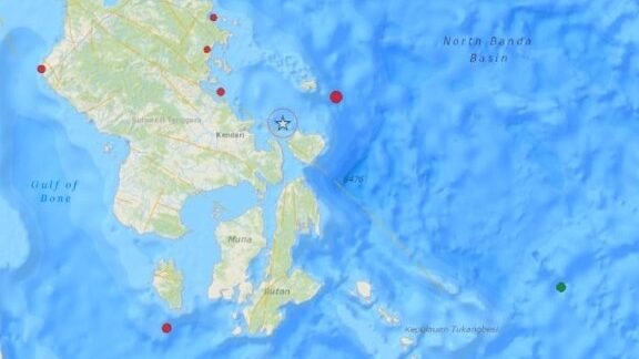 Titik gempa yang mengguncang Kabupaten Konawe Kepulauan (Konkep). 