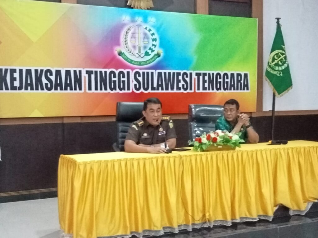 Konferensi pers Kejati Sultra terkait hasil audit BPKP Sultra.