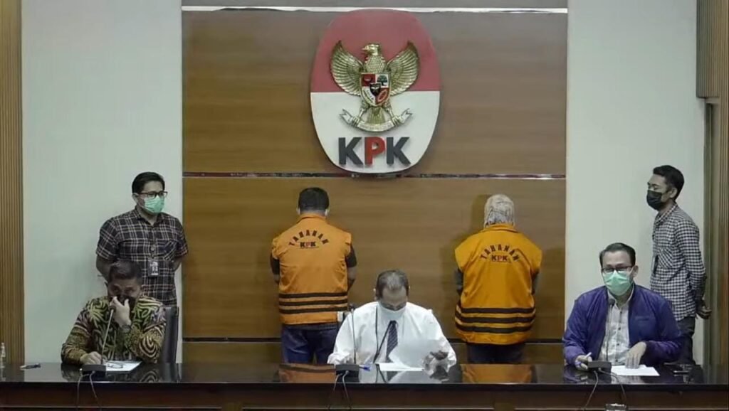 Konferensi pers penetapan tersangka Bupati Kolaka Timur (Koltim), Andi Merya Nur dan Kepala BPBD Koltim oleh KPK.