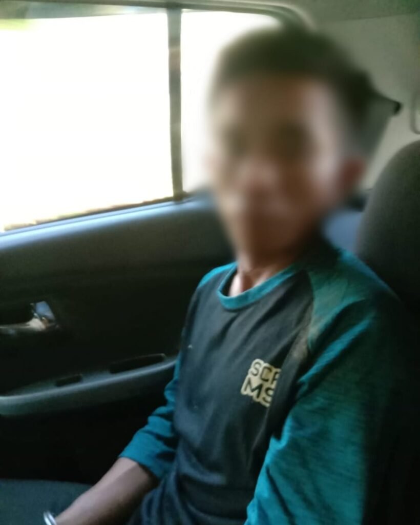 Pelaku saat diamankan Sat Reksrim Polres Konawe.