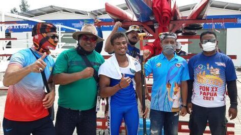 Atlet dayung Sultra di PON Papua, Burhan berhasil meraih emas di kelas canoe 1000 meter.