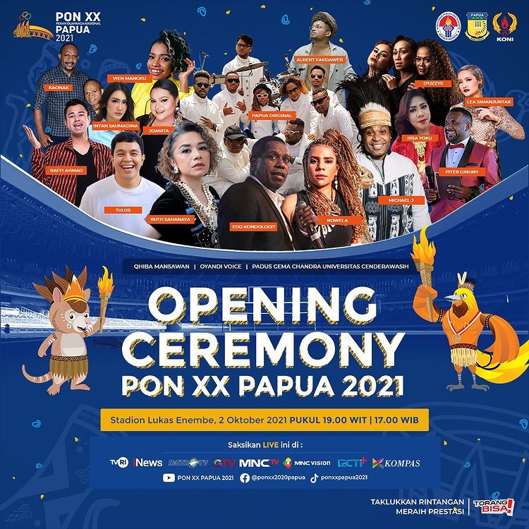 Poster upacara pembukaan PON XX Papua 2021.