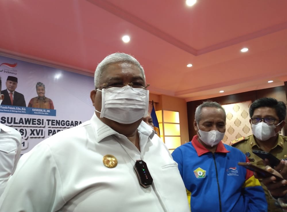 Gubernur Sulawesi Tenggara (Sultra), Ali Mazi. Foto: Yusrin Ramadhan/Kendariinfo. (1/11/2021).