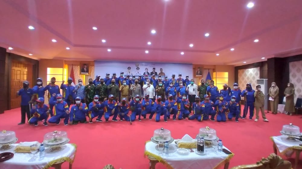 Kontingen Sultra di Peparnas XVI Papua. Foto: Yusrin Ramadhan/Kendariinfo. (1/11/2021).