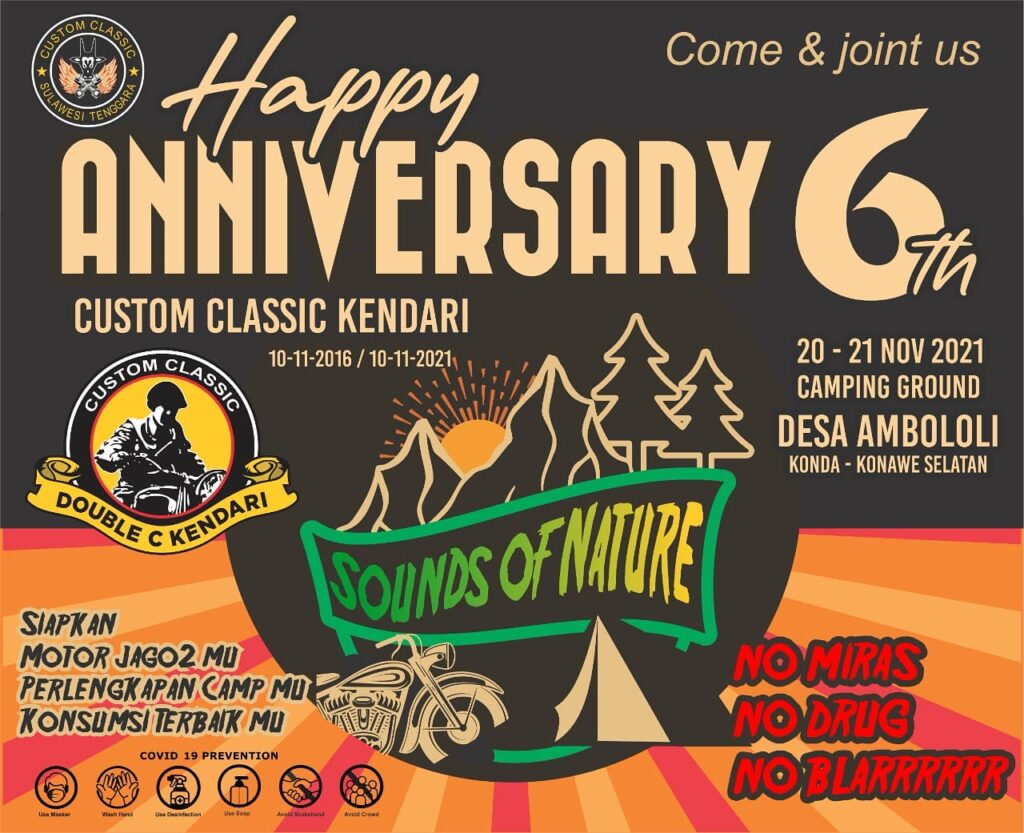 Poster kegiatan anniversary ke-6 komunitas Double C Kendari. 