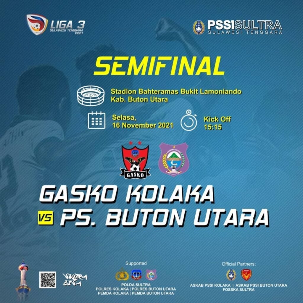 Jadwal babak semifinal Liga 3 Zona Sultra 2021. Foto: FOSSKA Sultra.
