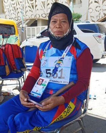 Atlet Putri Sultra cabor atletik, Hasna, pada Peparnas XVI Papua 2021.