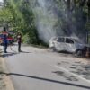 Mobil Tabrak Pohon Lalu Terbakar di Kendari, Polisi: Sopir Mengantuk