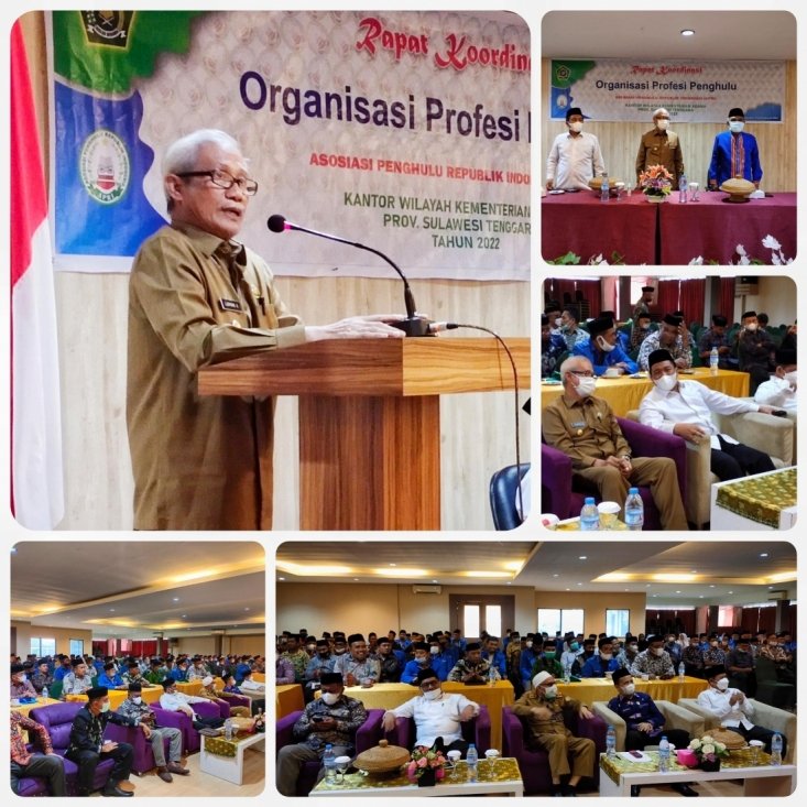 Wagub Sultra, Lukman Abunawas di Rapat Koordinasi Organisasi Profesi Penghulu. Foto: Kemenag Sultra.
