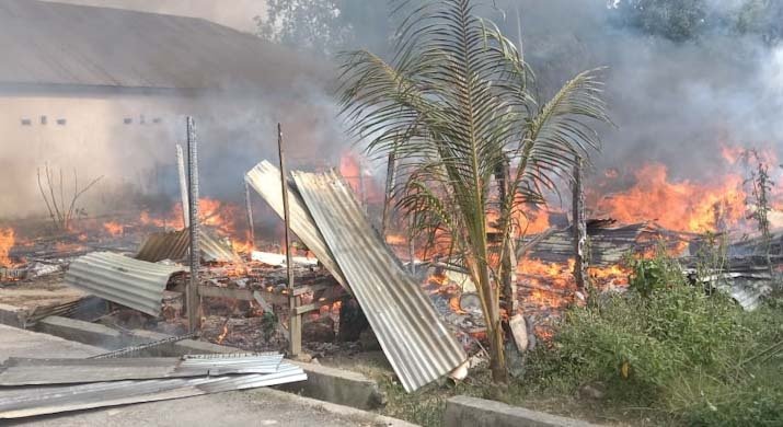 Kebakaran di Lorong Tekukur, Kelurahan Kambu, Kacamatan Kambu, Kota Kendari, Sulawesi Tenggara (Sultra).