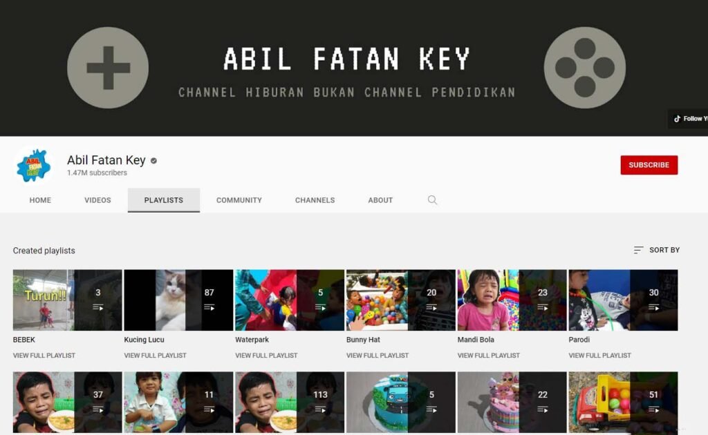 Channel YouTube "Abil Fatan Key. Foto: Istimewa.