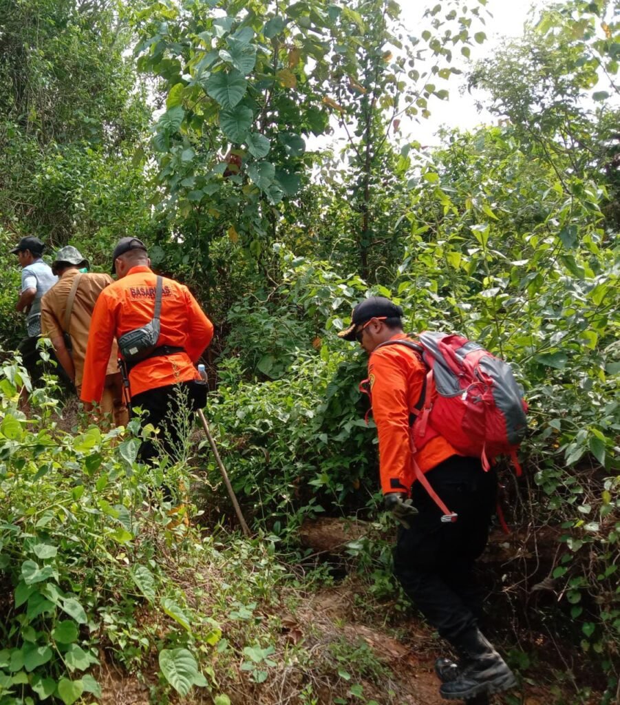 Proses pencarian korban yang hilang di Hutan Desa Wiawia, Kecamatan Polia Polia, Kabupaten Kolaka Timur (Koltim). Foto: Istimewa.