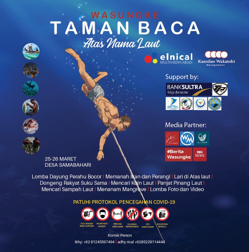 Pamflet Wasungke Taman Baca Atas Nama Laut.