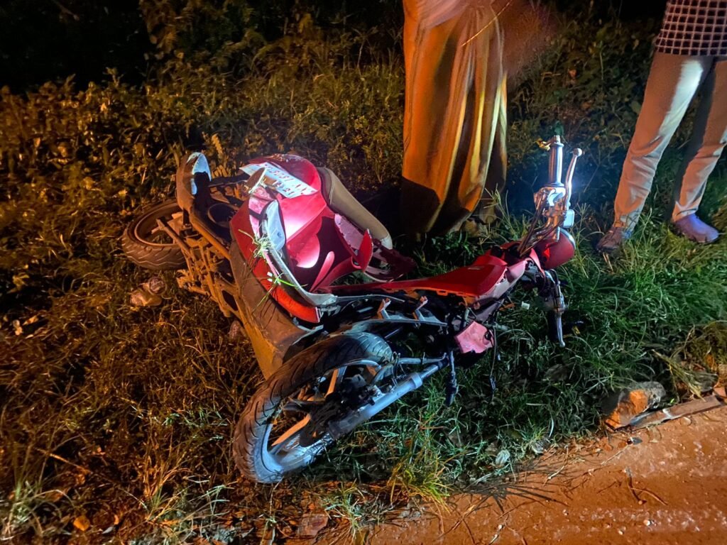 Kondisi sepeda motor Fino yang tabrakan dengan mobil KIA.