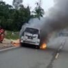 Mobil Avanza Terbakar di Konawe, Sopir Dilarikan di Rumah Sakit