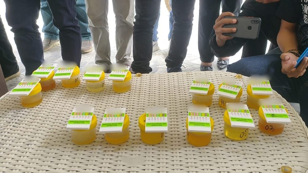 Hasil tes urine komplotan pembusur, pembawa sajam dan beberapa orang yang terjaring patroli.