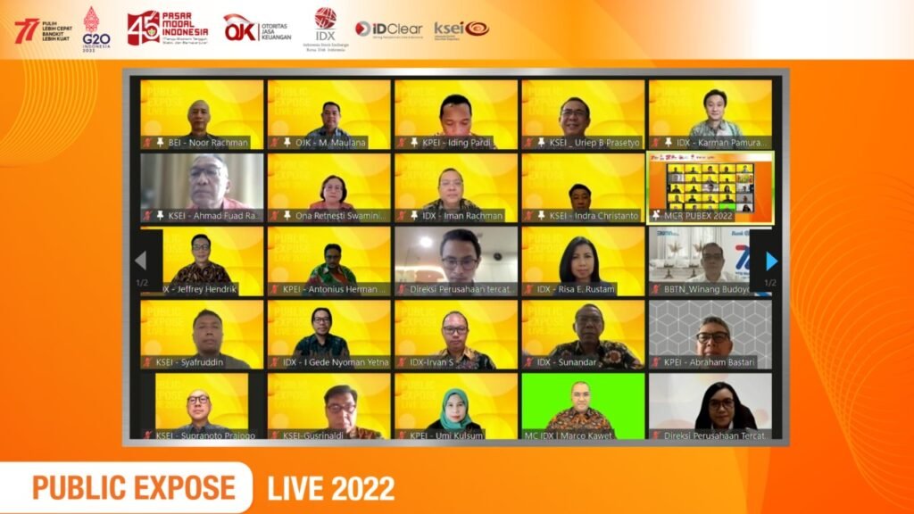 Pelaksanaan Public Expose Live 2022 via Zoom.