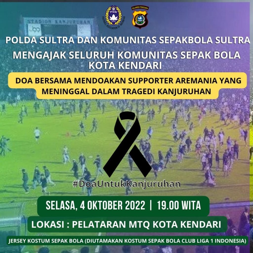 Pamflet informasi pelaksanaan doa bersama di Kota Kendari.