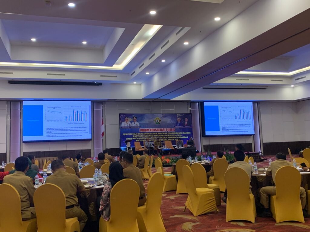 Suasana forum konsultasi publik penyusunan RPD Sultra 2024 - 2026.