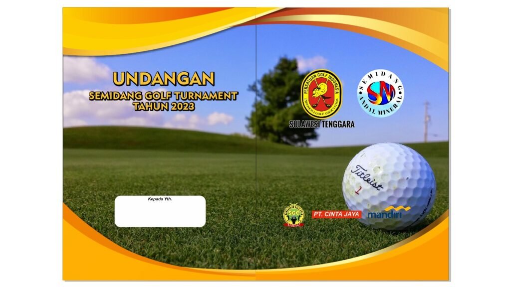 Flayer undangan tournament golf di Kendari.
