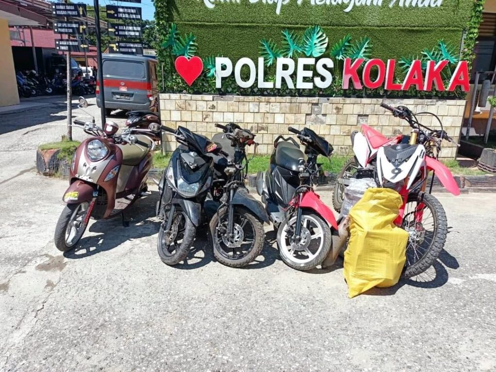 Sepeda motor hasil curian ketiga pelaku diamankan di Polres Kolaka.
