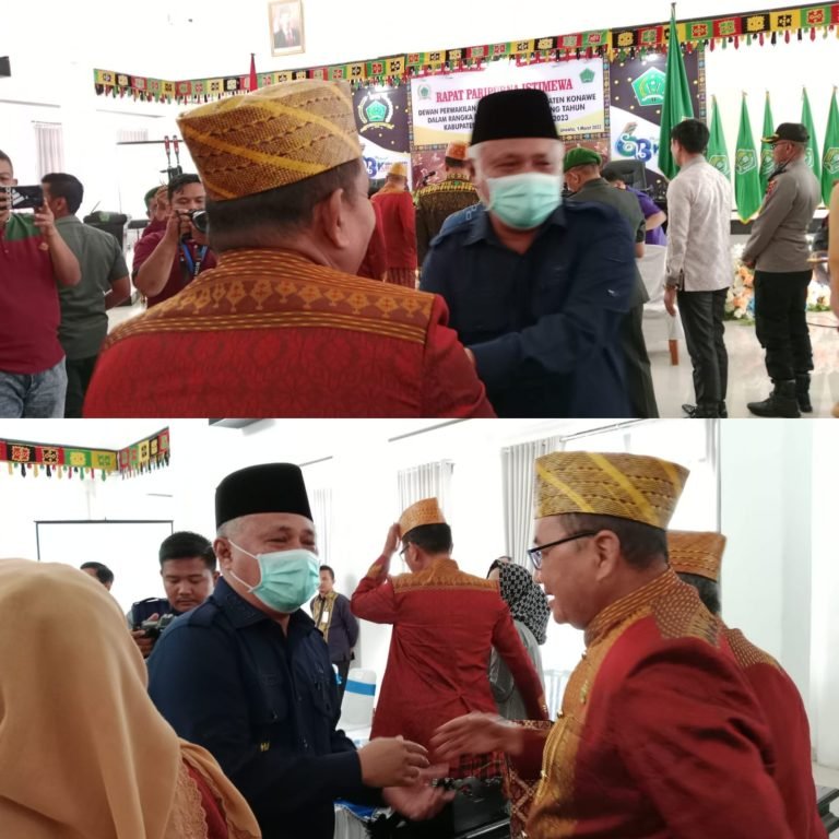 Momen haru saat rapat paripurna istimewa jelang perayaan Hari Ulang Tahun (HUT) ke-63 Kabupaten Konawe.