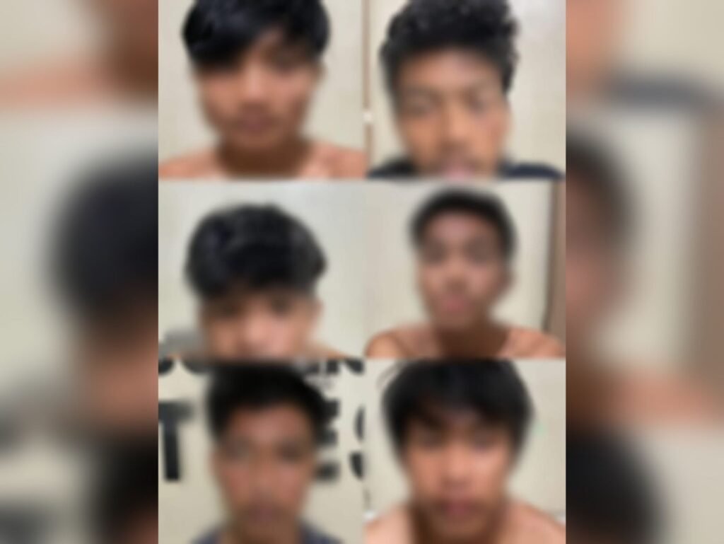 6 pria yang diamankan polisi usai serang warga di Batbat Kendari.