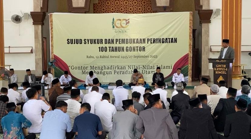 Sujud Syukur Peringatan 100 Tahun Gontor di Kampus 6 Konawe Selatan, Sultra Sujud Syukur Peringatan 100 Tahun Gontor di Kampus 6 Konawe Selatan, Sultra