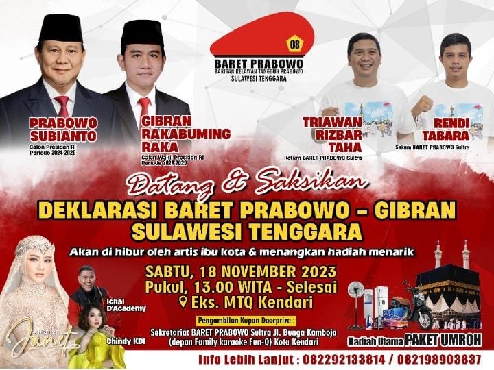 Ketum PPIR Dicanangkan Bakal Kukuhkan Pengurus Baret Sultra Pemenangan Prabowo-Gibran Ketum PPIR Dicanangkan Bakal Kukuhkan Pengurus Baret Sultra Pemenangan Prabowo-Gibran