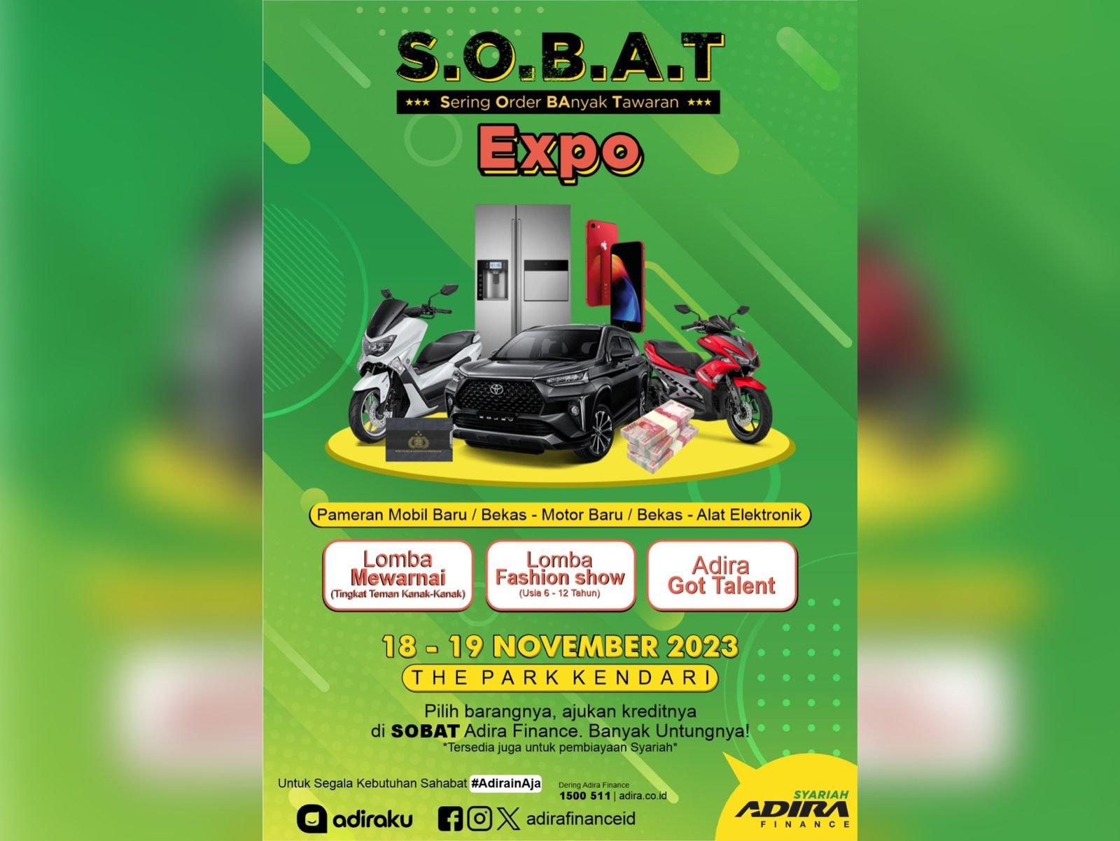 Wadah Stimulasi Bakat Pemuda di Kendari, Adira Finance Laksanakan Sobat Expo di Mall The Park Wadah Stimulasi Bakat Pemuda di Kendari, Adira Finance Laksanakan Sobat Expo di Mall The Park