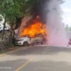 Mobil Terbakar Depan SPBU Watubangga, Kolaka, 2 Remaja Luka Bakar