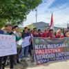 Serentak se-Indonesia, Ratusan Warga UM Kendari Ikut Gelar Aksi Bela Palestina