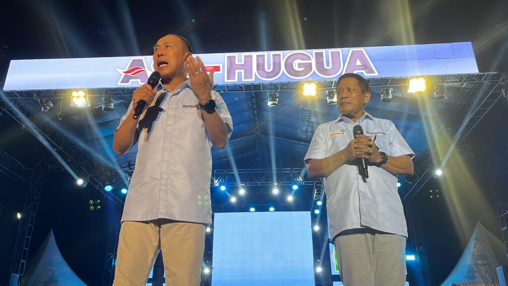 Bakal Calon Gubernur Sulawesi Tenggara (Sultra), Andi Sumangerukka, menyampaikan gagasan jika terpilih pada Pemilihan Kepala Daerah (Pilkada) 2024 di Lapangan Benubenua, Kelurahan Punggaloba, Kecamatan Kendari Barat, Kota Kendari.