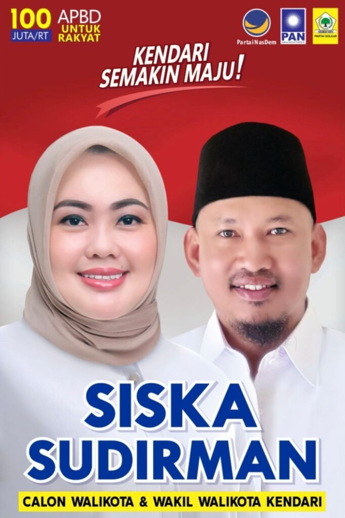 Bakal Calon Wali Kota dan Wakil Wali Kota Kendari, Siska Karina Imran-Sudirman.