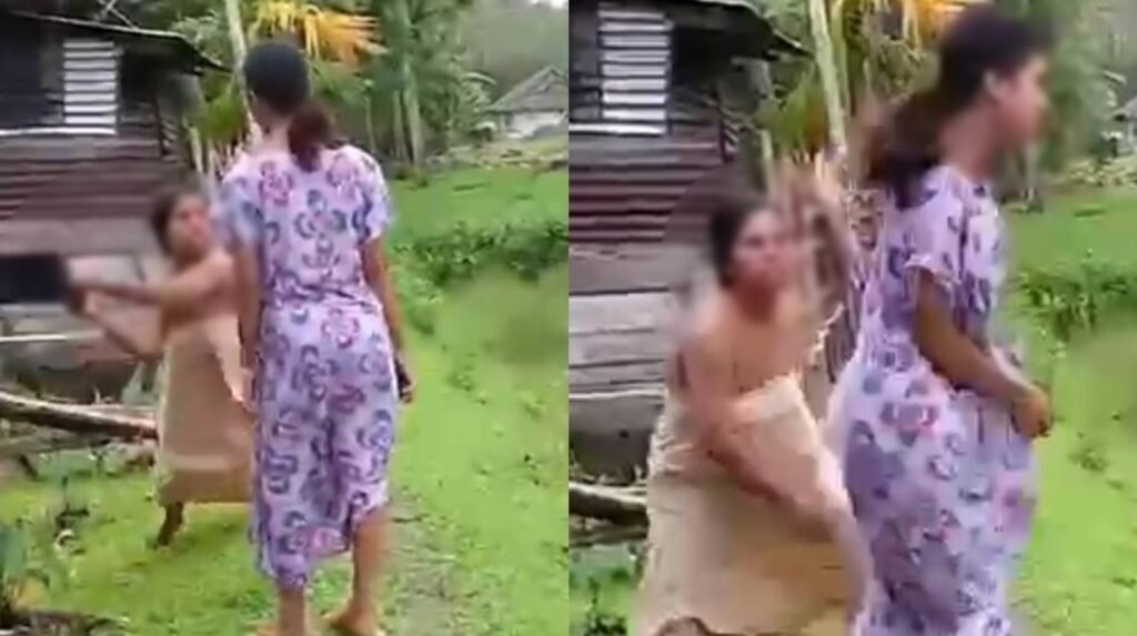 Aksi penganiayaan wanita di Lapuko, Konawe Selatan oleh tetangganya terekam video amatir.