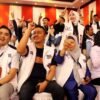 Keseruan Simpatisan Siska-Sudirman saat Debat Kedua Paslon Pilwalkot Kendari