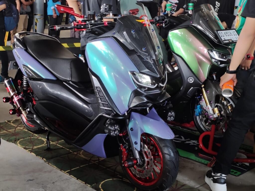 Sepeda motor Yamaha NMAX dengan nomor polisi DD 4444 ARA yang dibawa kabur karyawan di Kota Makassar, Sulawesi Selatan (Sulsel).