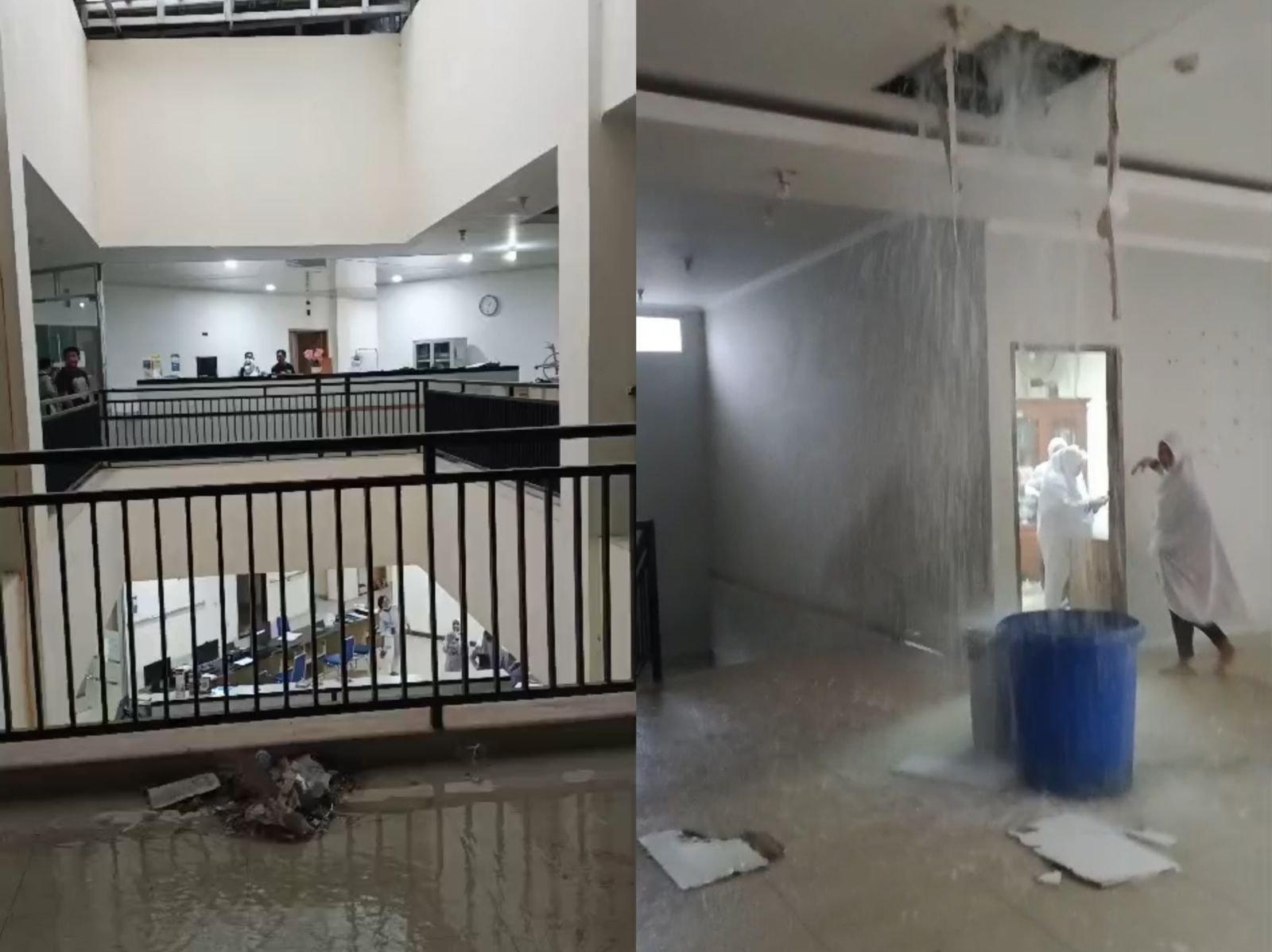 Atap dan Plafon Bocor saat Hujan Deras, Gedung RSUD Bahteramas Kendari Tergenang Atap dan Plafon Bocor saat Hujan Deras, Gedung RSUD Bahteramas Kendari Tergenang