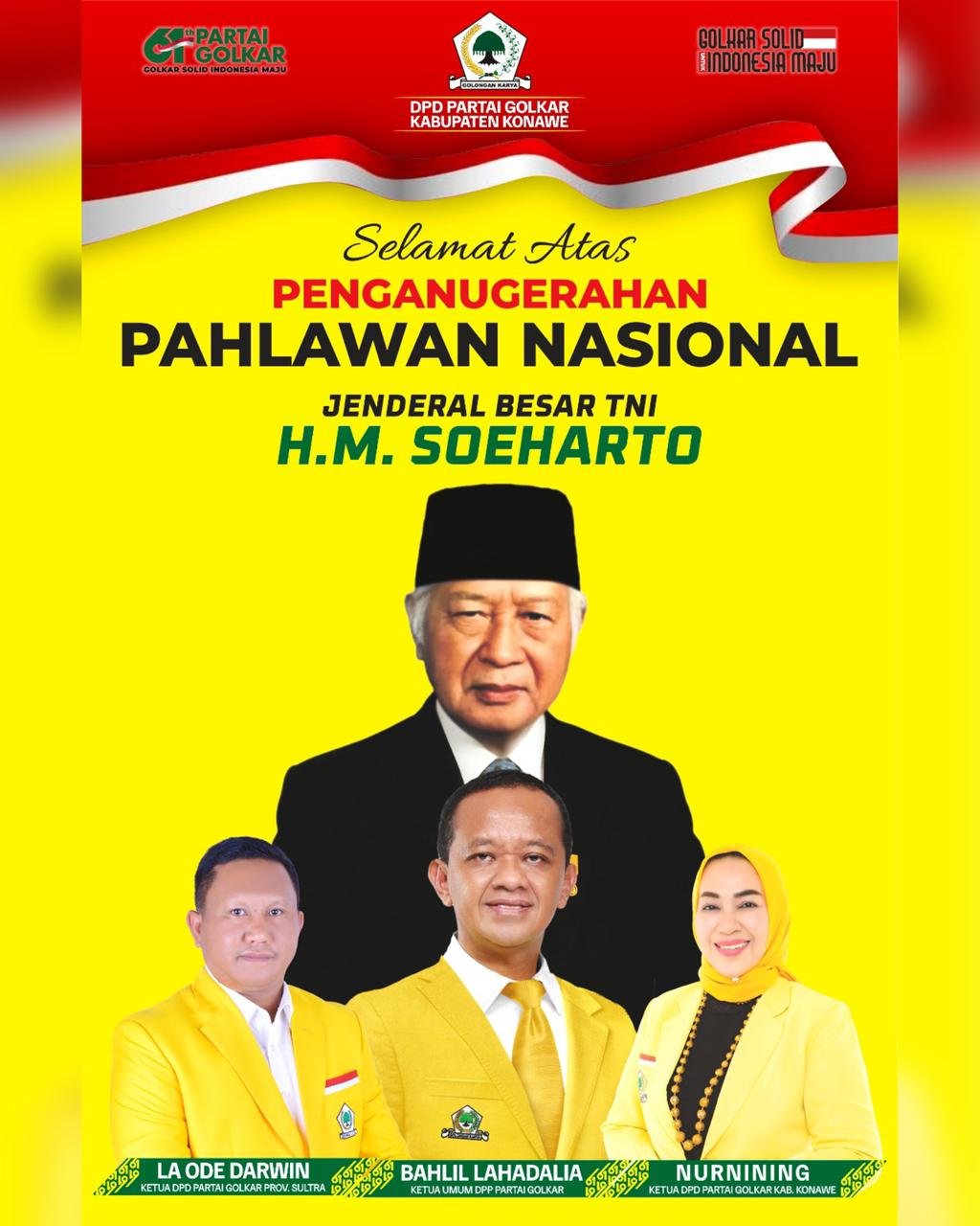 Golkar Konawe Sambut Baik atas Penganugerahan Pahlawan Nasional bagi Soeharto Golkar Konawe Sambut Baik atas Penganugerahan Pahlawan Nasional bagi Soeharto