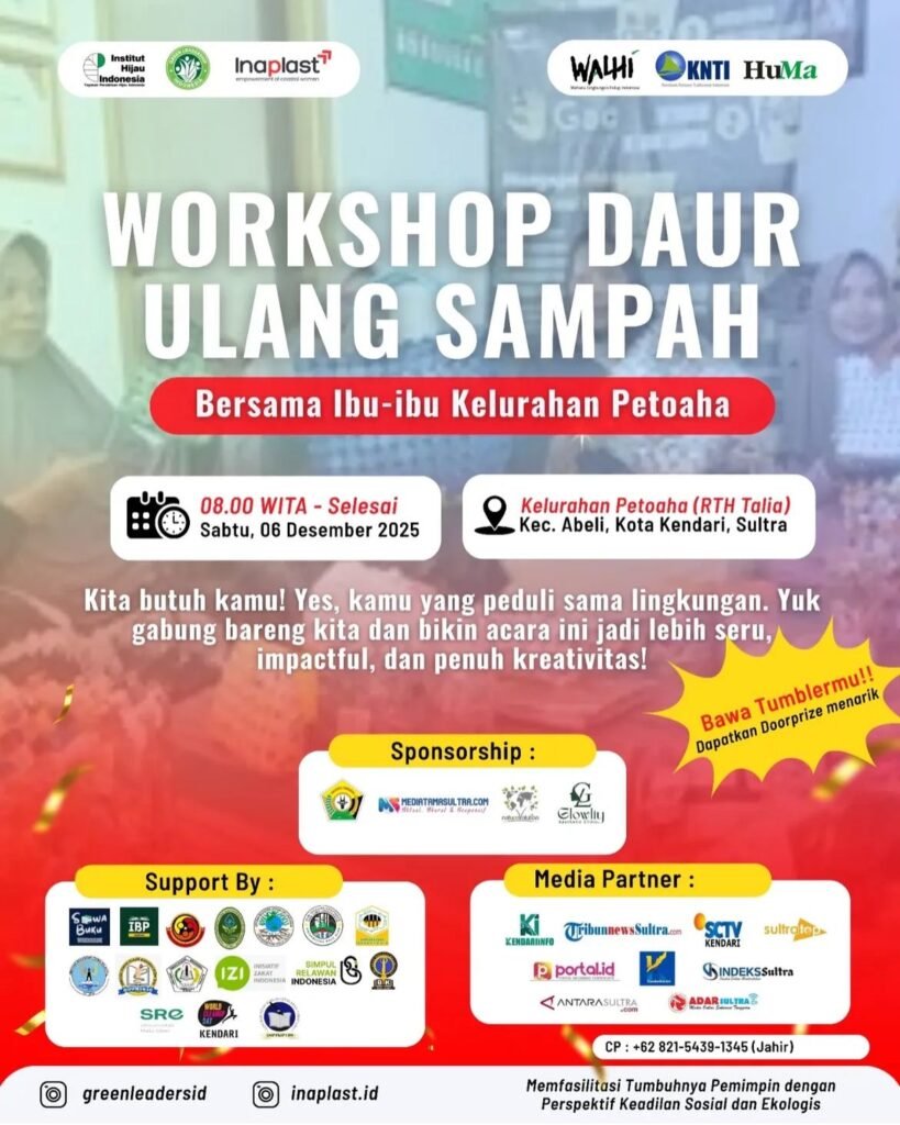 Poster Workshop Daur Ulang Sampah Inaplast Festival.