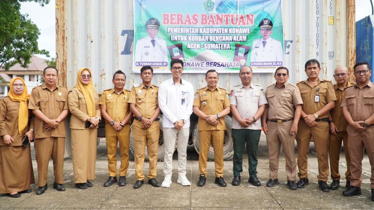 Pemkab Konawe Kirim 100 Ton Beras untuk Korban Bencana di Aceh dan Sumatra Pemkab Konawe Kirim 100 Ton Beras untuk Korban Bencana di Aceh dan Sumatra