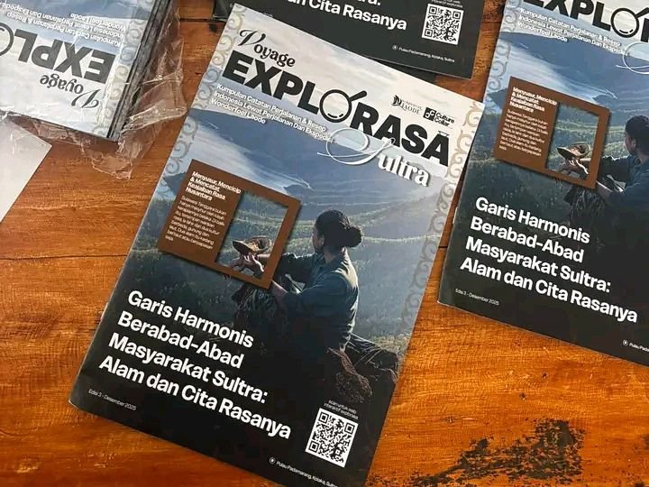 Tampak sampul depan majalah Explorasa Sultra, karya jebolan Master Chef Indonesia (MCI) Season 8, La Ode Saiful Rahman.