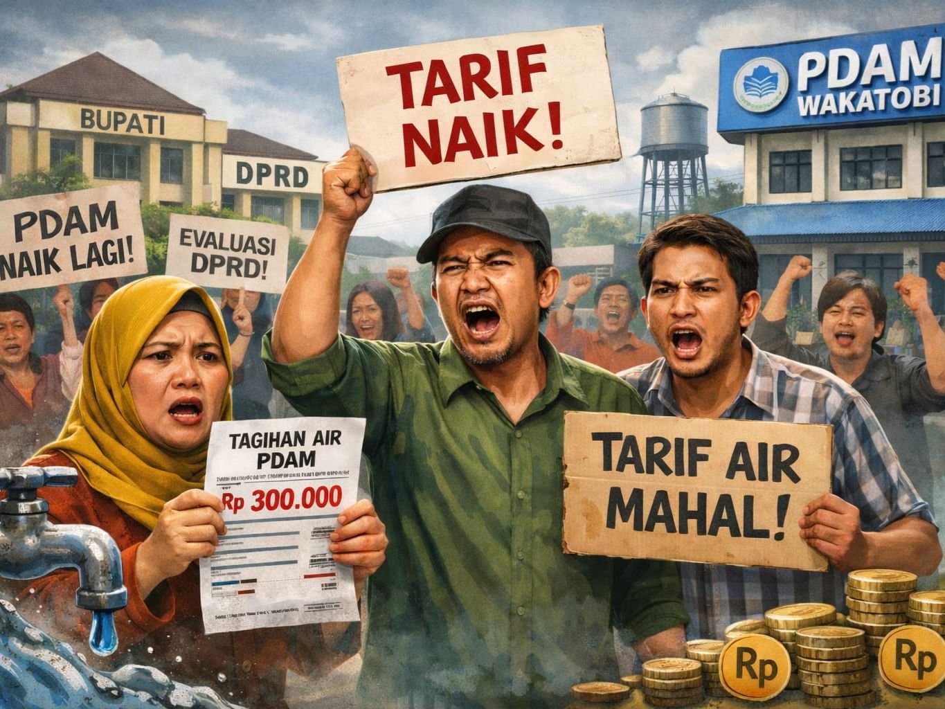 Tarif Air PDAM Wakatobi Naik Drastis, Warga Ramai Mengeluh di Media Sosial Tarif Air PDAM Wakatobi Naik Drastis, Warga Ramai Mengeluh di Media Sosial