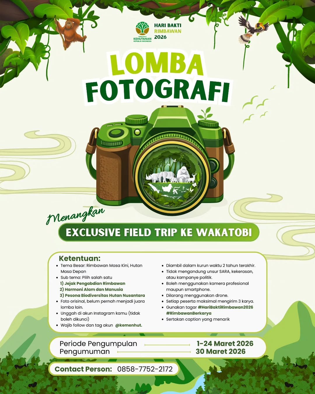 Lomba Fotografi Kemenhut RI, Berhadiah Utama Eksplorasi Gratis Pulau Wakatobi Lomba Fotografi Kemenhut RI, Berhadiah Utama Eksplorasi Gratis Pulau Wakatobi